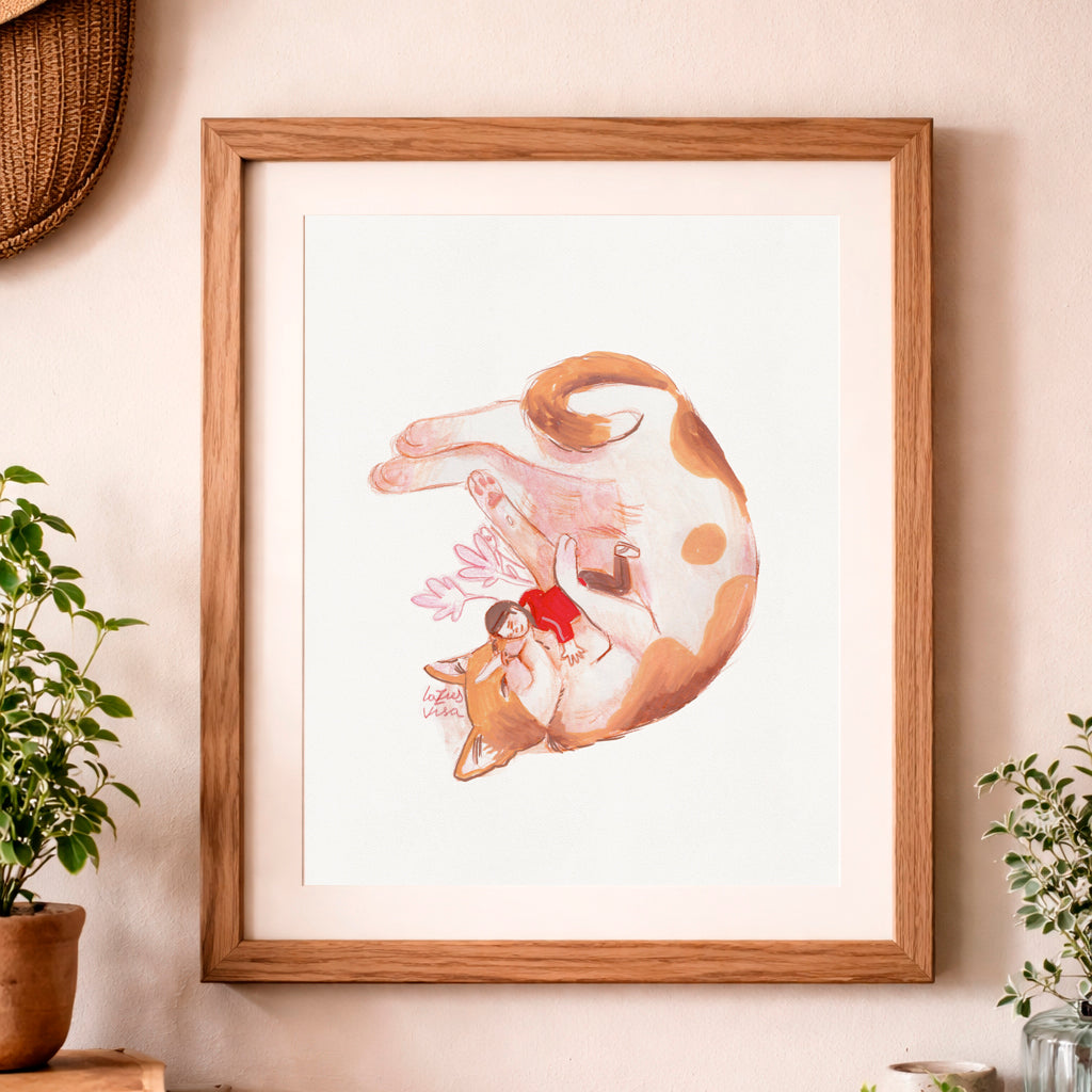 Colección "abrazo mi gato" Póster Dalia